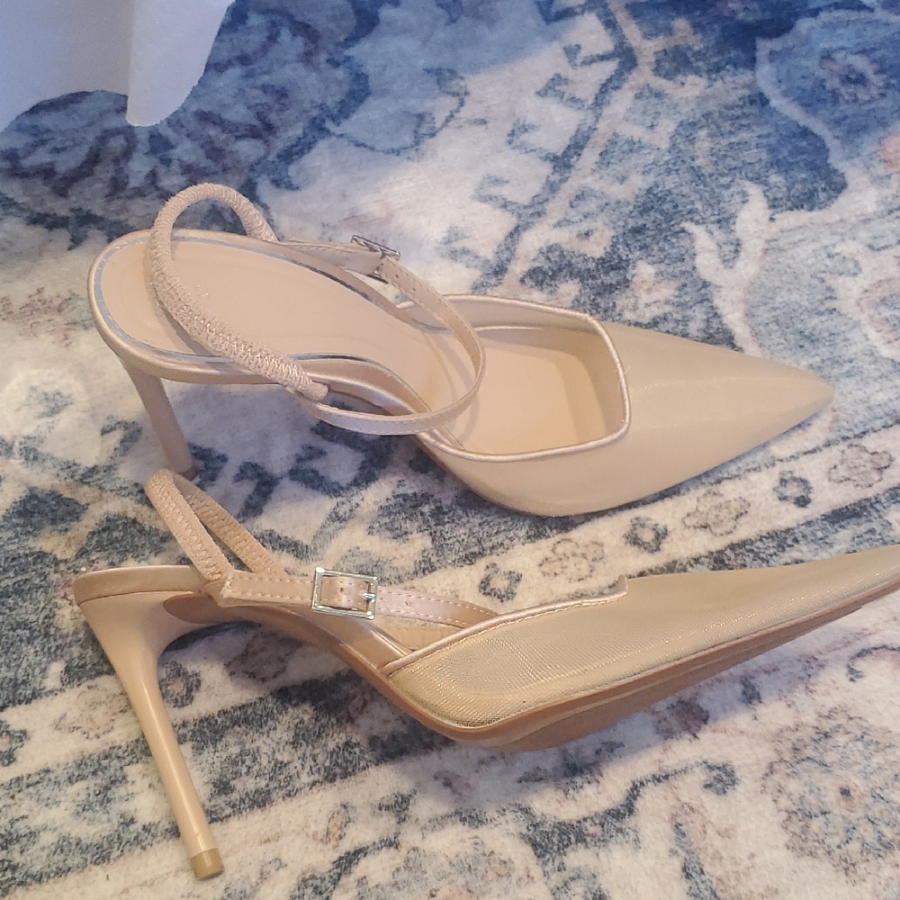 Zara Beige Strappy Heels